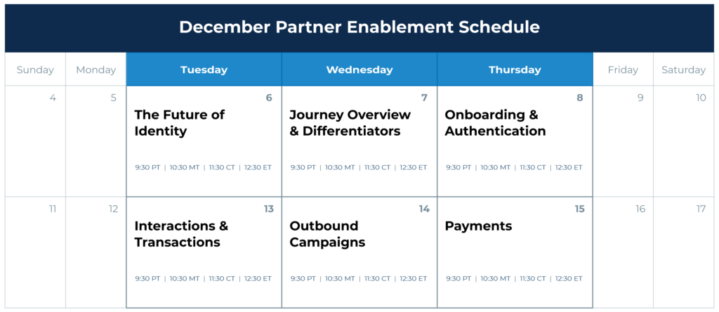 December Partner Enablement Schedule
